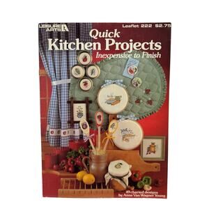 Vintage Quick Kitchen Projects Cross Stitch Pamphlet 1982 49 Charted Designs